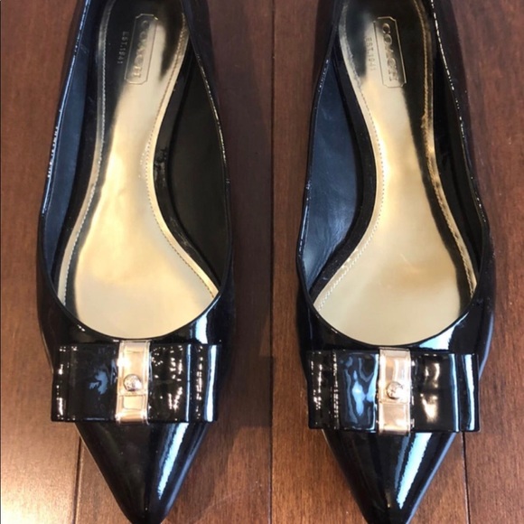 Coach Black Patent Leather Flat - Picture 1 of 1
